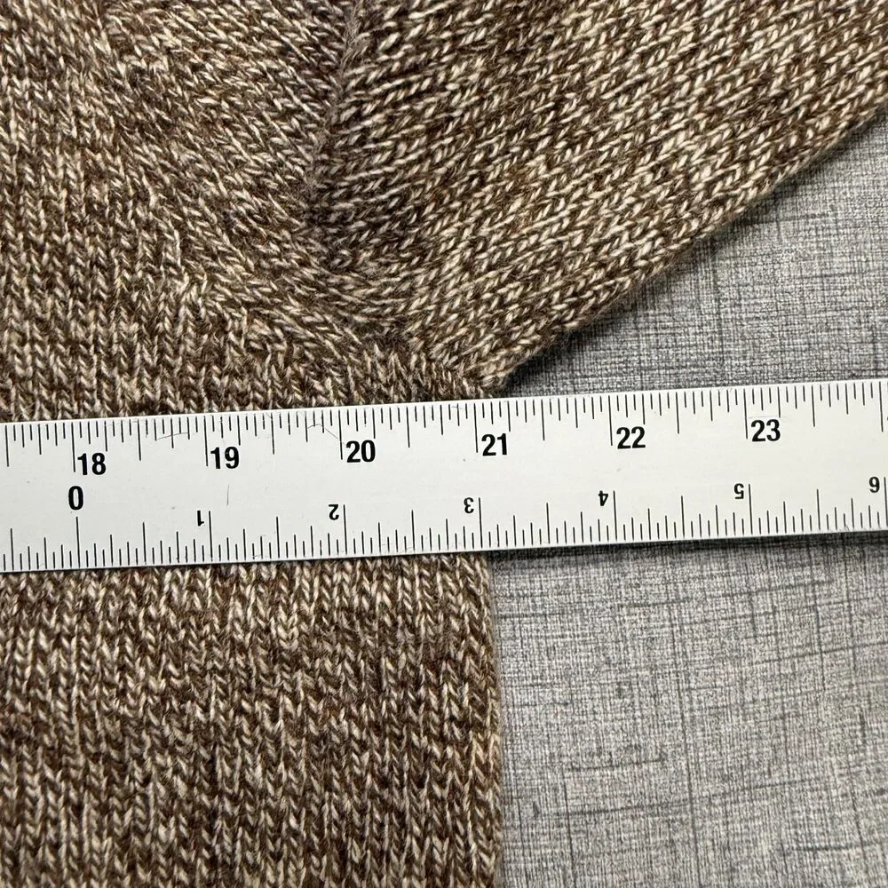 J Crew Rugged Merino Sweater Men's S Brown Wool Blend 1/4 Zip Mock Neck - Picture 4 of 11